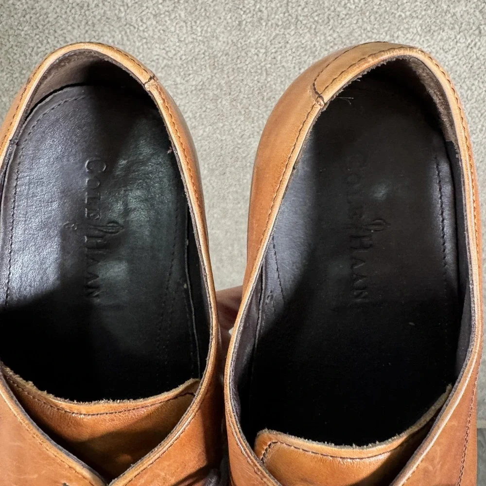 Cole Haan Shoes‎ Mens Size 10.5 Brown Leather Oxford Lace Up Dress Square Toe
